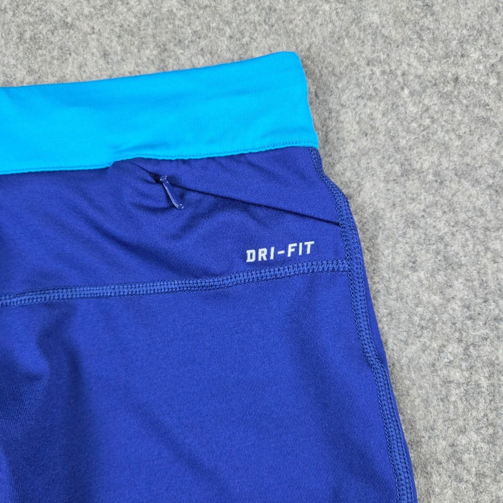 Nike Dri-FIT Running Leggings Womens Medium Blue Crop Capri Tight Activewear - Picture 6 of 11
